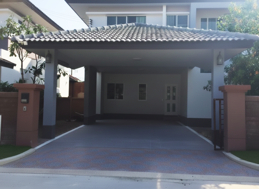 ต่อเติมโรงจอดรถหน้าบ้าน Casa Ville รามคำแหง-วงแหวน