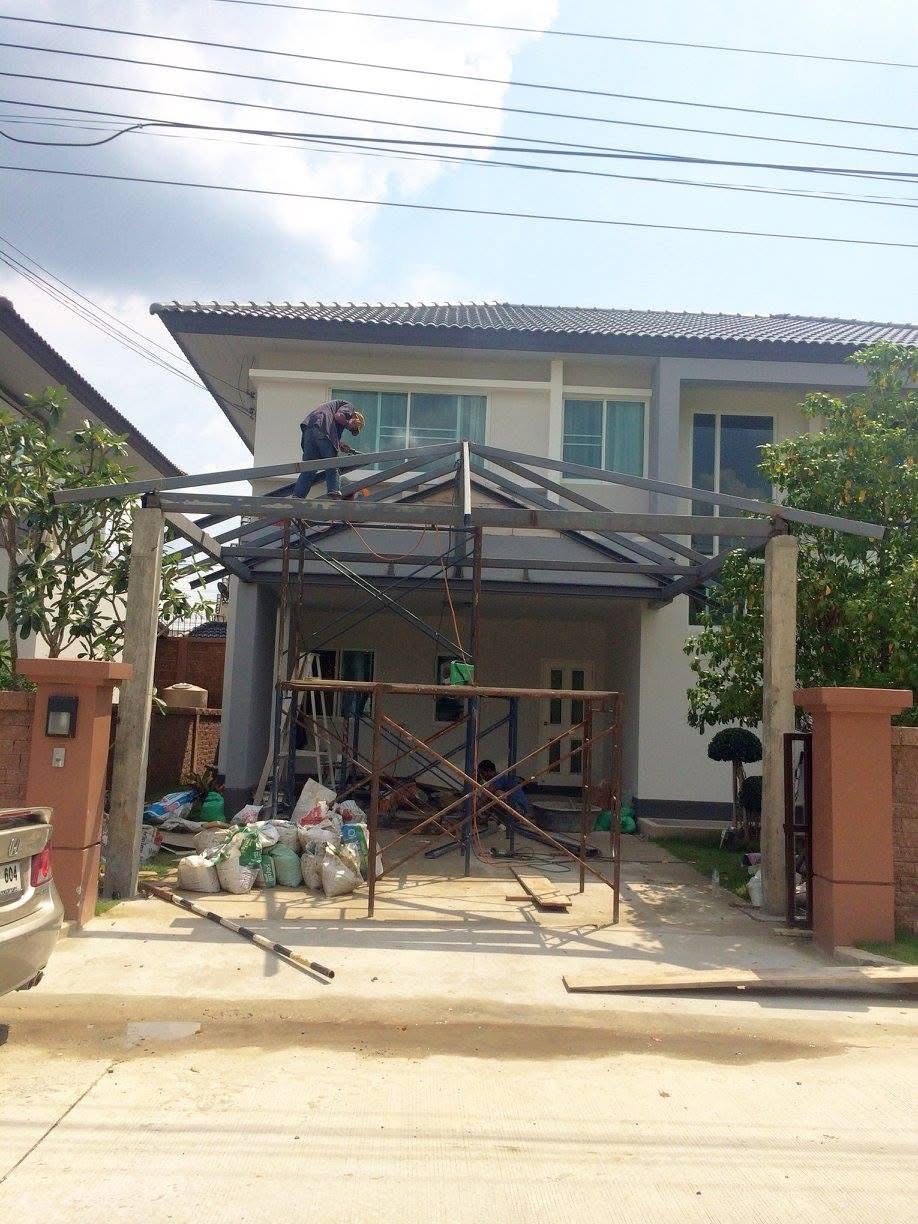 ต่อเติมโรงจอดรถหน้าบ้าน Casa Ville รามคำแหง-วงแหวน